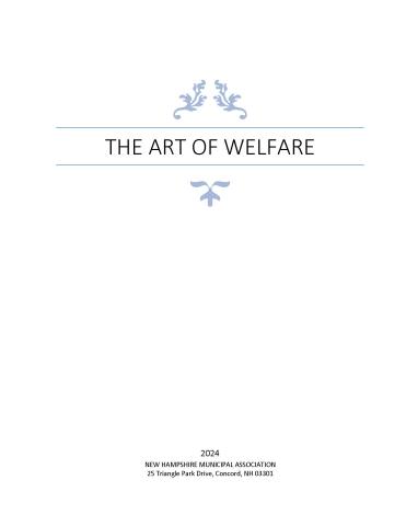 'The Art of Welfare' with blue scrolls above and below the title