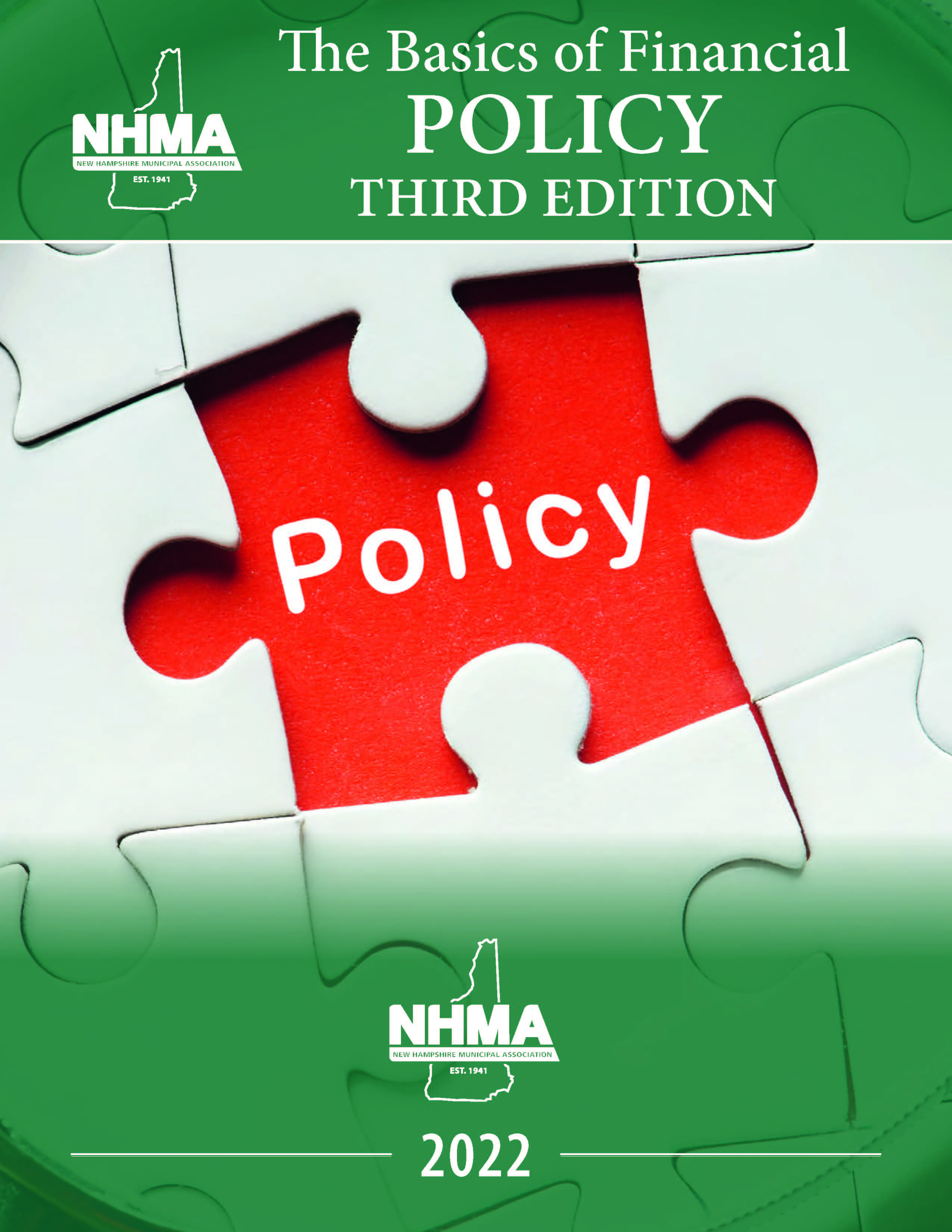 Book cover consists of green puzzle pieces with red piece labelled 'policy'